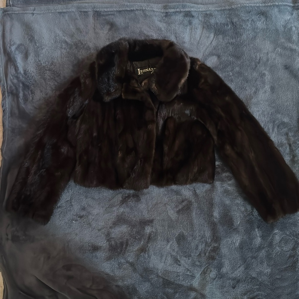 Dark Brown Cropped Real Fur Jacket